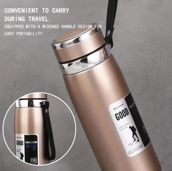 V1000ml Large Capacity Stainless Steel Thermos Bottle – Hot & Cold Vacuum Flask Water Bottle (random Color)