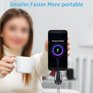 cc Mini Keychain Power Bank | Ultra-Compact 1500mAh Emergency Charger for Phones & Gadgets
