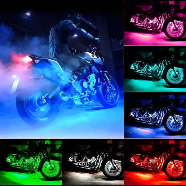 2pcs Rgb 17cm Silicon Flexible 9-led Strip Drl Daytime Multicolor Light | Smd Led Fancy Light (rgb) For Car Bumper And Bikes