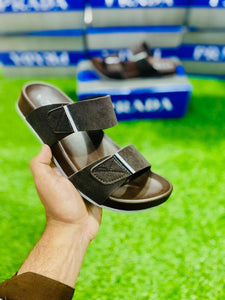 Men's Formal Brown Fabric Sandals - 1 Pcs Elegant Footwear