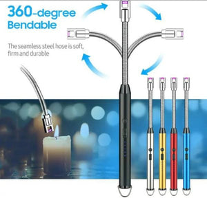 Combo Deal Of Gas Saver Burner Stand + Usb Rechargeable Arc Lighter | Best Quality Lighter And Gas Saver Burner ( Random Color )