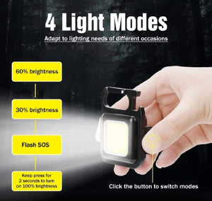 Cob Small Flashlight, Keychain Work Light, Usb Rechargeable, Mini Led Handheld T, 3 Light Modes Portable Pocket Light For Gift, Camping Emergency Fishing