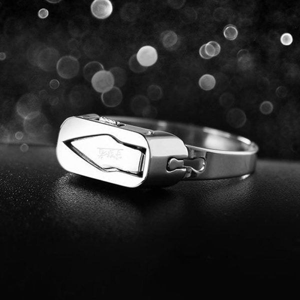 Stainless Steel Self-defense Ring With Hidden Blade – Adjustable Mini Knife Ring For Personal Safety – Wearable Concealed Protection Tool For Men & Women