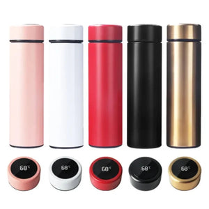 Temperature Display Vacuum Insulated Water Bottle Thermo Flask Made Of Premium Stainless Steel Coffee Cup (random Color