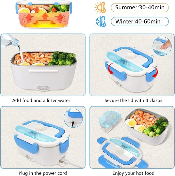 Waterproof Portable Electric Heating Lunch Box(random Color)
