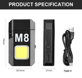 Cob Led Flahlight With Lighters Dual Arc Pulse Flameless Lighter Type C Rechargeable Lighter Work Light Mini Light Men’s Gift