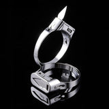 Stainless Steel Self-defense Ring With Hidden Blade – Adjustable Mini Knife Ring For Personal Safety – Wearable Concealed Protection Tool For Men & Women